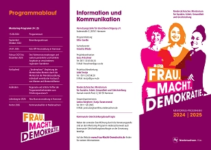 Frau.Macht.Demokratie Montoring-Programm 2024-2025 2 © Nds. Ministerium für Soziales, Arbeit, Gesundheit und Gleichstellung